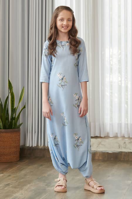 Pasha India Floral Print Draped Jumpsuit 