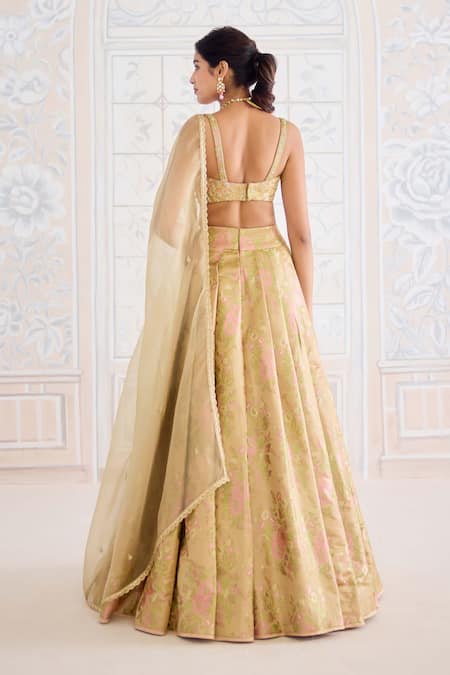 Shyam Narayan Prasad Floral Woven Lehenga Set