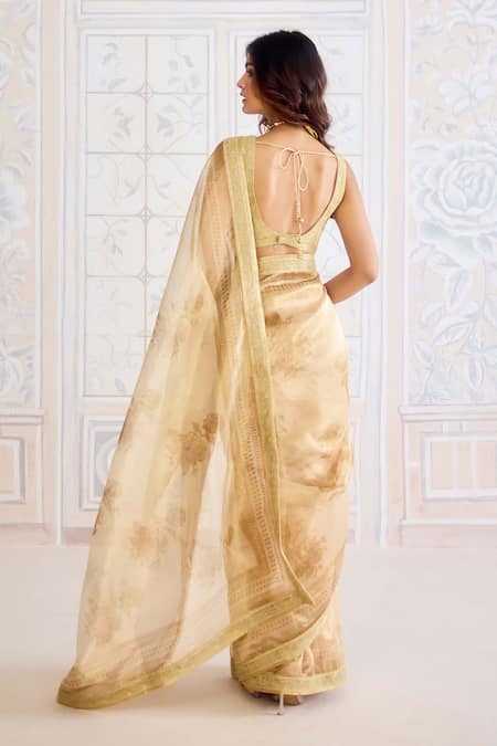 Shyam Narayan Prasad Floral Print Saree With Blouse 