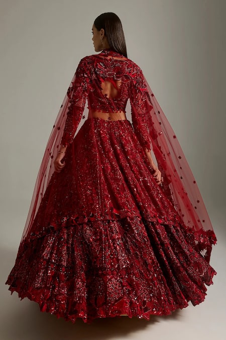 Opus Atelier Red Lilith Bridal Lehenga Set 