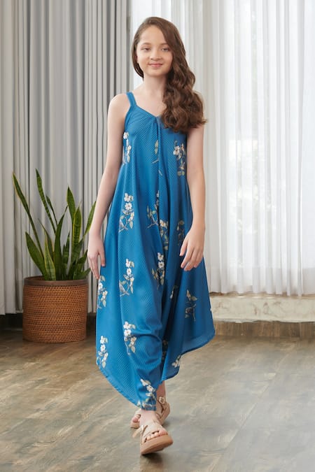 Pasha India Floral Print Draped Jumpsuit 