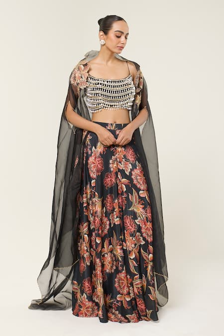 Libas Cafe by Nidhi & Ashish Embroidered Blouse & Printed Sharara Set 