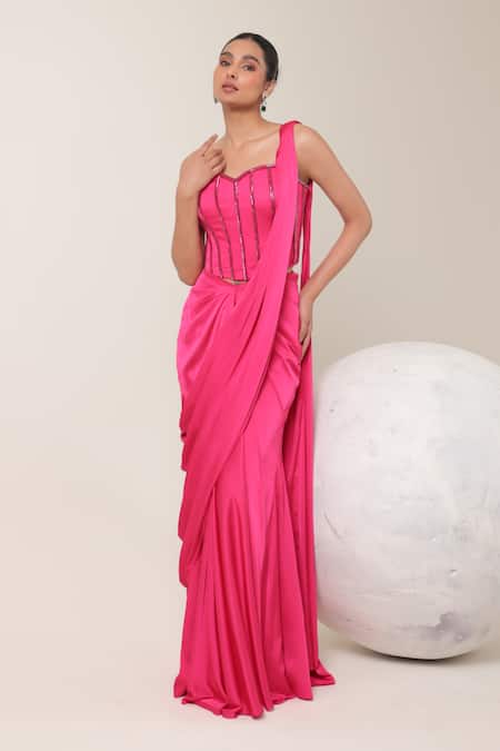 Libas Cafe by Nidhi & Ashish Pre-Draped Saree & Corset Set 