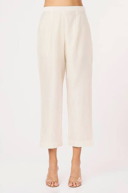 Sandhya Shah_Lilac Chanderi Embroidery Collared Flame Shirt Tunic And Pant Set _Online_at_Aza_Fashions