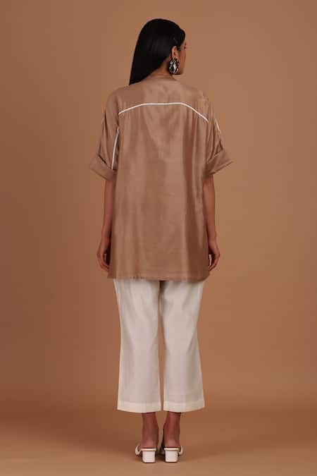 Sandhya Shah Hazel Delight Chanderi Top With Pant 