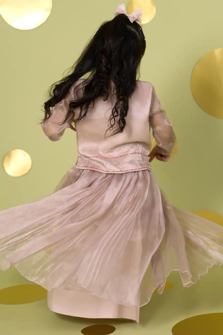 Vivedkids Ivory Bird Embroidered Shirt & Skirt Set 