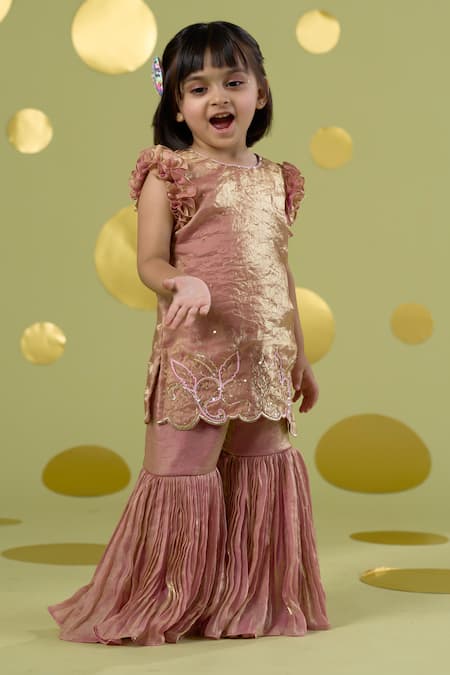 Vivedkids Kairi Hand Work Kurta Sharara Set 