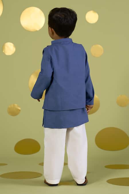 Vivedkids Blue Lotus Bundi & Kurta Set 