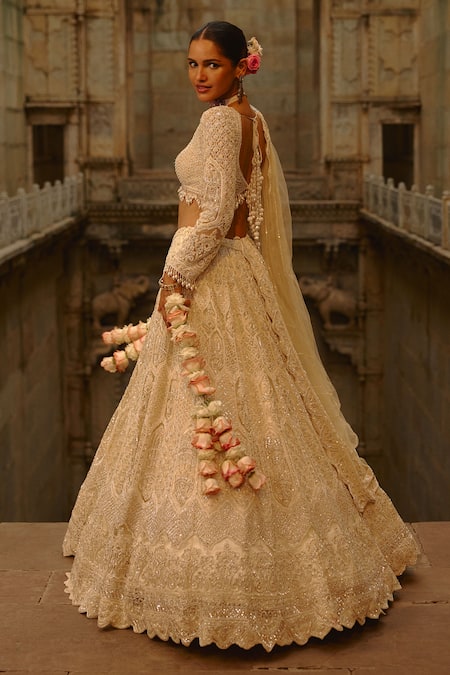 Nitika Gujral Ivory Embellished Bridal Lehenga Set 