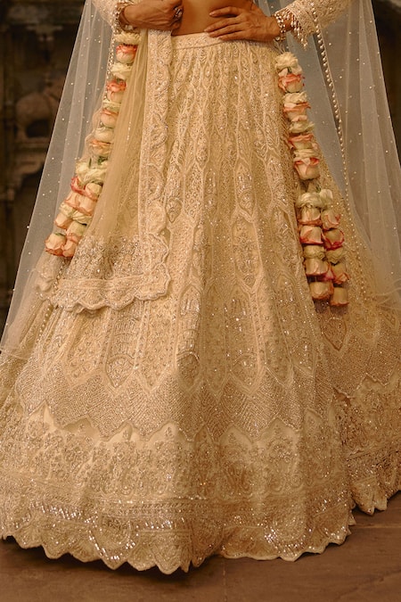 Buy Nitika Gujral Ivory Net Embroidery, Sequins, Crystals, Pearls, Embellished Bridal Lehenga Set Online at Aza Fashions Buy_Nitika Gujral_Ivory Net Embroidery, Sequins, Crystals, Pearls, Embellished Bridal Lehenga Set _Online_at_Aza_Fashions