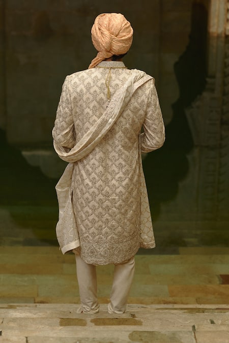 Nitika Gujral Jaal Embroidered Sherwani Set 