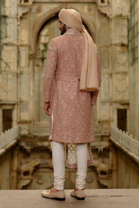 Nitika Gujral Tonal Embroidered Sherwani Set 
