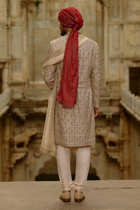 Nitika Gujral Floral Embroidered Sherwani Set 