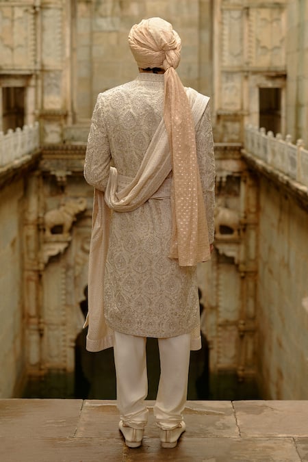 Nitika Gujral Motif Embroidered Sherwani Set 