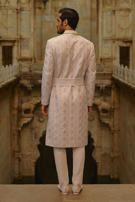 Nitika Gujral Geometric Work Sherwani Set 