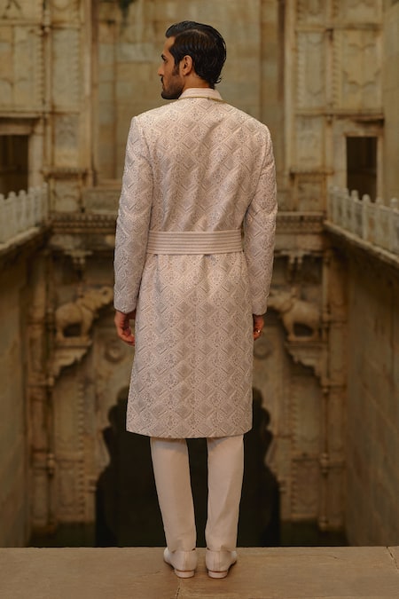 Nitika Gujral Geometric Work Sherwani Set 