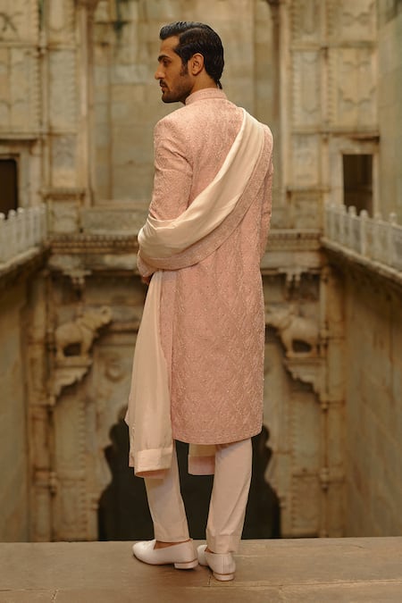Nitika Gujral Motif Embroidered Sherwani Set 