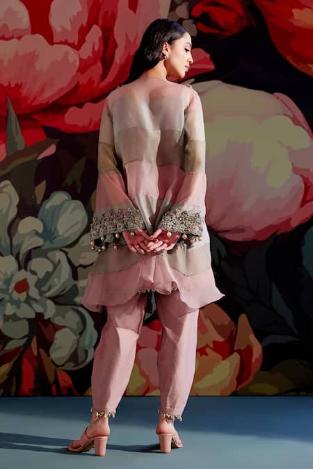 Parul And Preyanka Aroo Embroidered Jacket & Kurta Set 