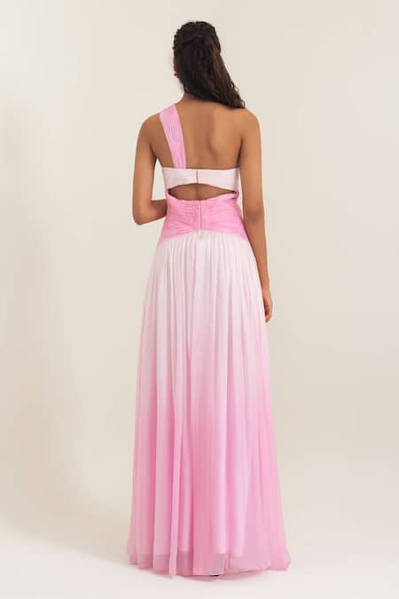 Pinup By Astha Sicily Ombre Pleated Gown 