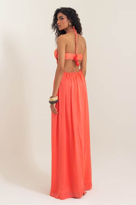 Pinup By Astha Aeolian Satin Georgette Gown 