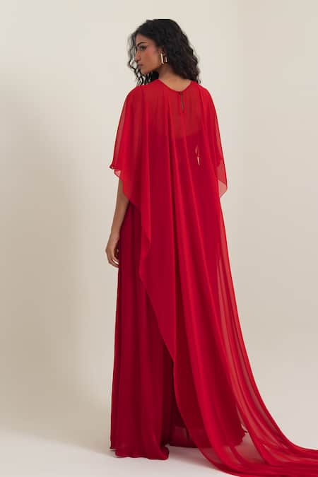 Pinup By Astha Rome Sweetheart Neck Jumpsuit With Cape 