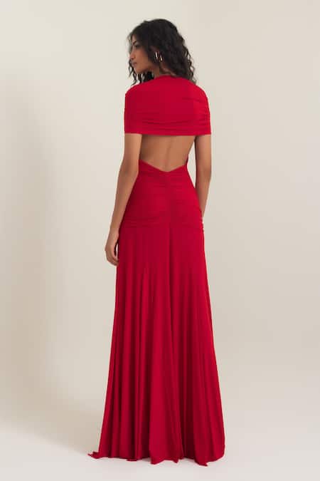 Pinup By Astha Florence Plunge V Neck Gown 