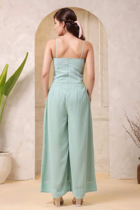 Samyukta Singhania Mint Green Strappy Jumpsuit 