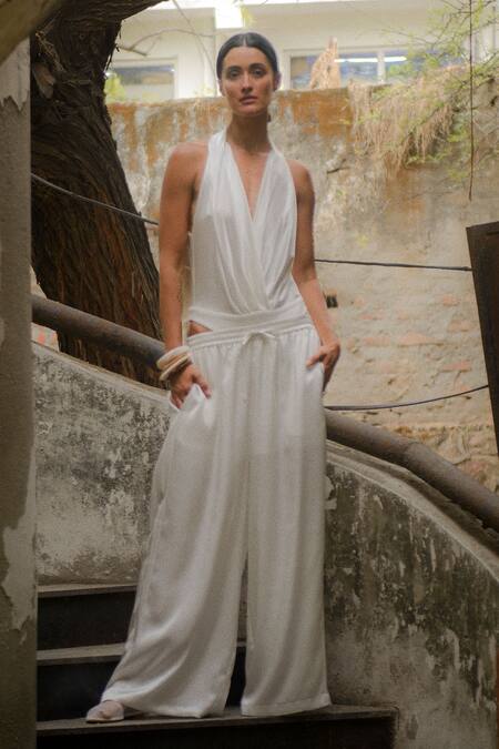 Ituvana Gabby Silk Bodysuit & Pant Set 