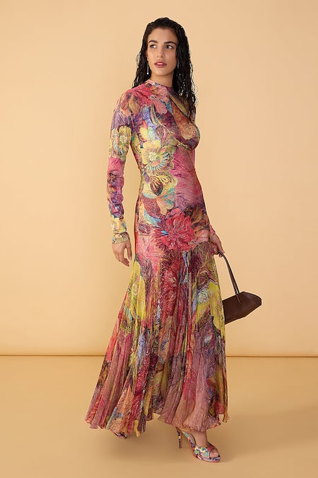 Saaksha & Kinni Floroscent Daisy Maeva Printed Dress 