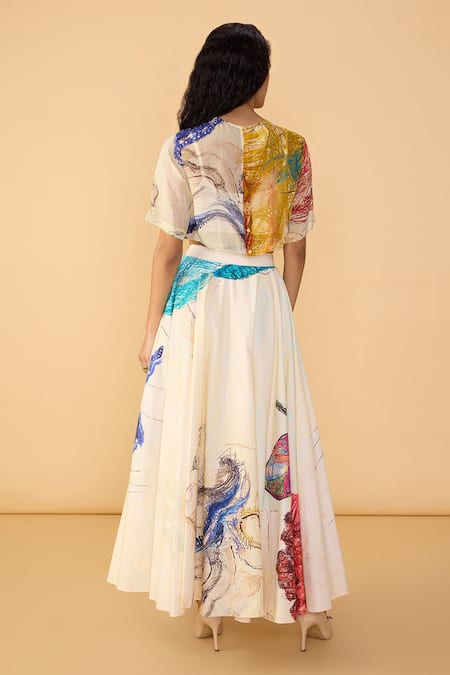 Saaksha & Kinni Scribble Dense Rosetta Printed Blouse 