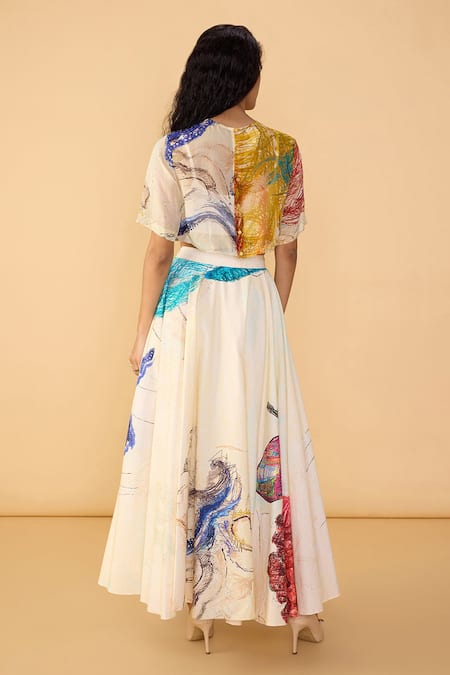 Saaksha & Kinni Daisy Scribble Dracy Printed Skirt 