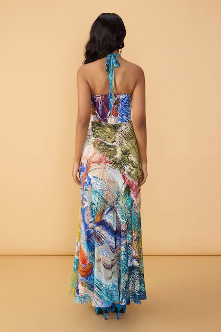 Saaksha & Kinni Scribble Dense Shailee Printed Dress 