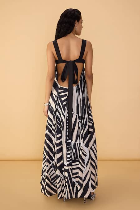 Saaksha & Kinni Black & White Stripe Vivi Dress 