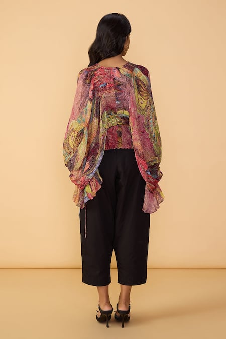 Saaksha & Kinni Flororoscent Daisy Heather Printed Blouse 