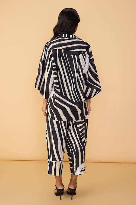 Saaksha & Kinni Black & White Stripe Loly Trouser 