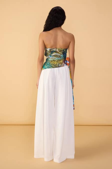 Saaksha & Kinni Scribble Dense Strapless Amina Blouse 