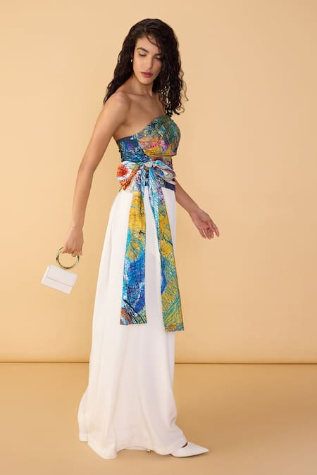 Buy Saaksha & Kinni White Polyester Solid Saylor Palazzo Online at Aza Fashions Buy_Saaksha & Kinni_White Polyester Solid Saylor Palazzo _Online_at_Aza_Fashions