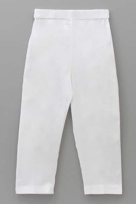 Snuggleme_Yellow Cotton Embroidery Butti Work Kurta With Pant _Online_at_Aza_Fashions