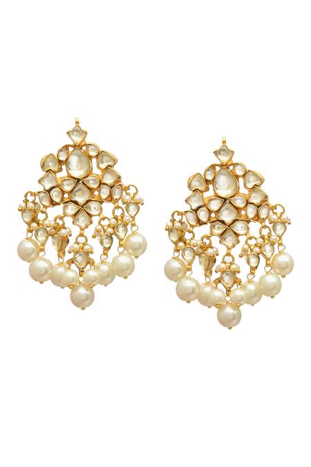 Buy_MAISARA JEWELRY_Gold Plated Pearls, Gota Patti Embellished Necklace Set 