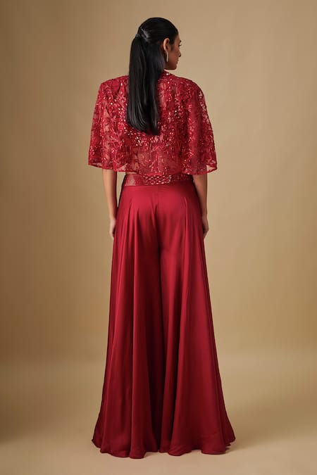 Asaga Shelly Embroidered Cape Sharara Set 