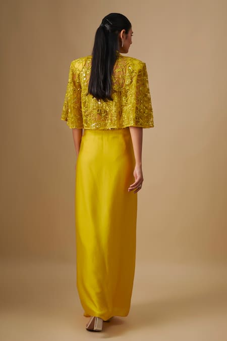 Asaga Mistral Mirror Work Cape Skirt Set 