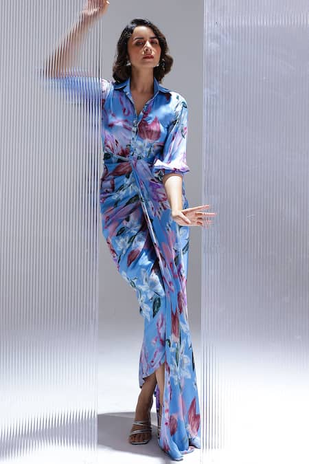 Studio Surbhi Draped Shirt Style Gown 