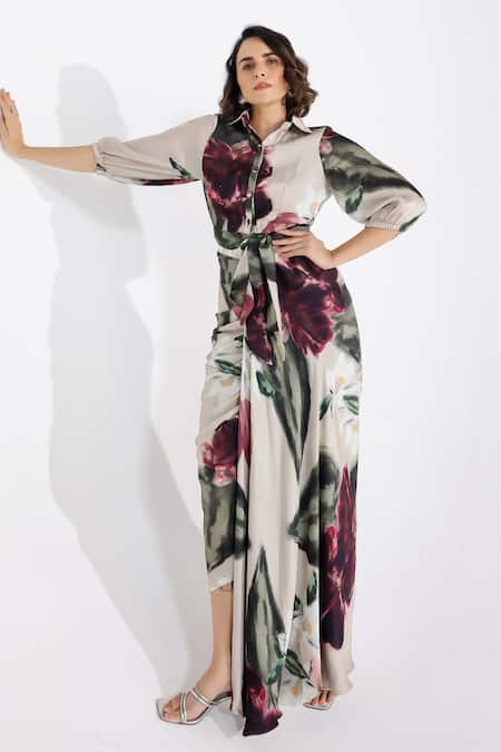 Studio Surbhi Gardenia Print Shirt & Skirt Set 