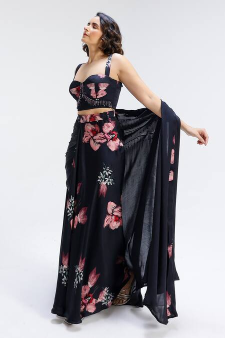 Studio Surbhi Embellished Shrug & Draped Skirt Set 