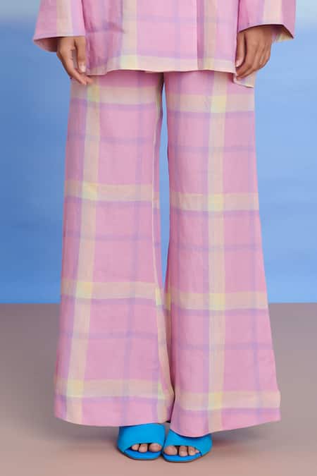 Saphed Pink Linen Embroidery Cassata Blazer Shirt With Pant Online at Aza Fashions Saphed_Pink Linen Embroidery Cassata Blazer Shirt With Pant _Online_at_Aza_Fashions