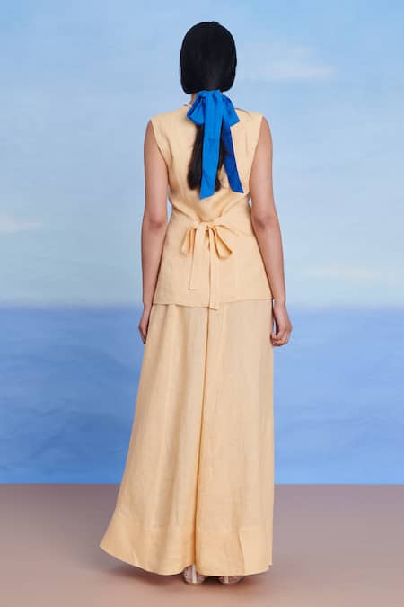 Saphed Butterscotch Linen Maxi Skirt 