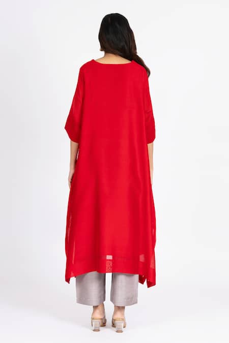 Bhavik Shah Kaamdani Mukaish Work Kimono Kurta With Pant 