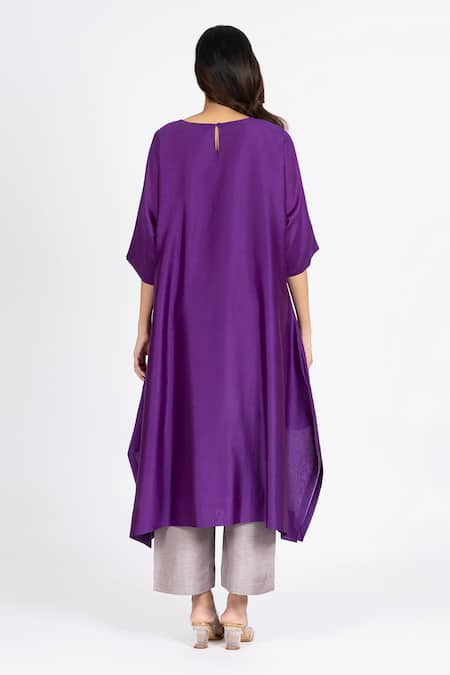 Bhavik Shah Kaamdani Mukaish Work Kimono Kurta & Pant Set 