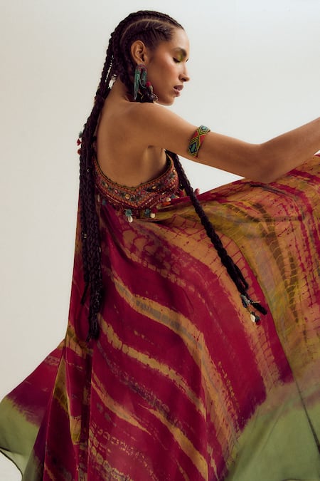 Capisvirleo Heather Off Shoulder Tie Dye Dress 