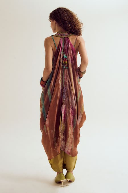 Capisvirleo Ira Embroidered Tie Dye Jacket Cape Set 